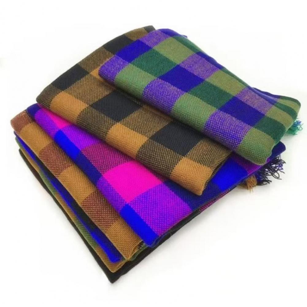 Wool Scarf Men - 2025 وشاح مربع من الصوف شرابة