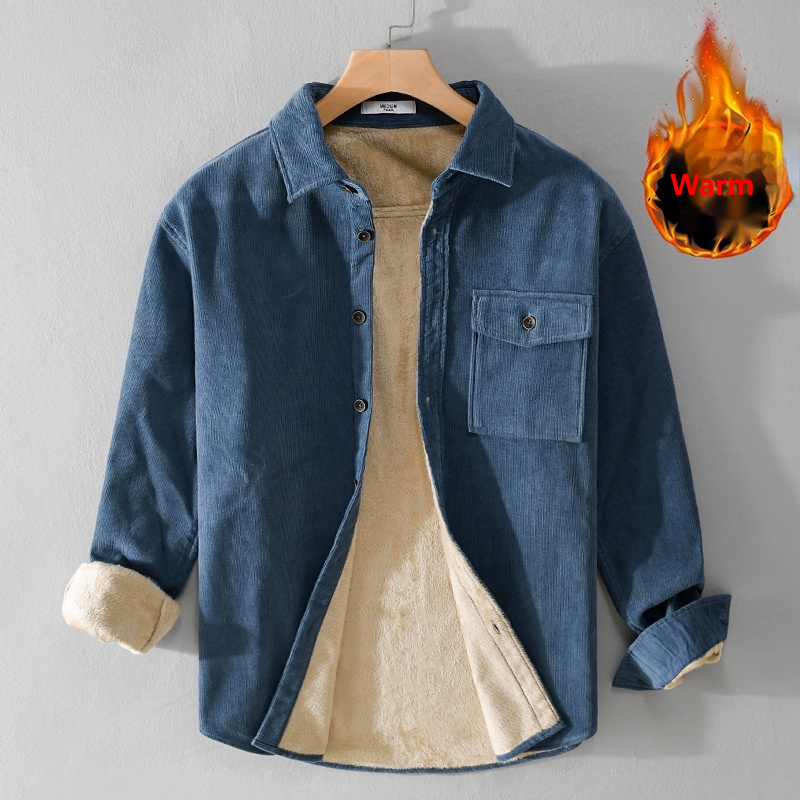 Flannel Shirt Lined - سترة قميص سروال قصير للرجال ثقيلة