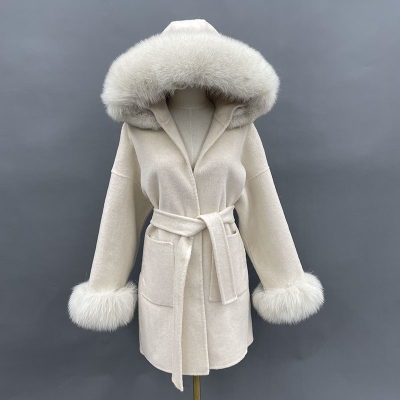 Wool Coat Peacoat - معطف صوف من MISSJANEFUR مع ياقة