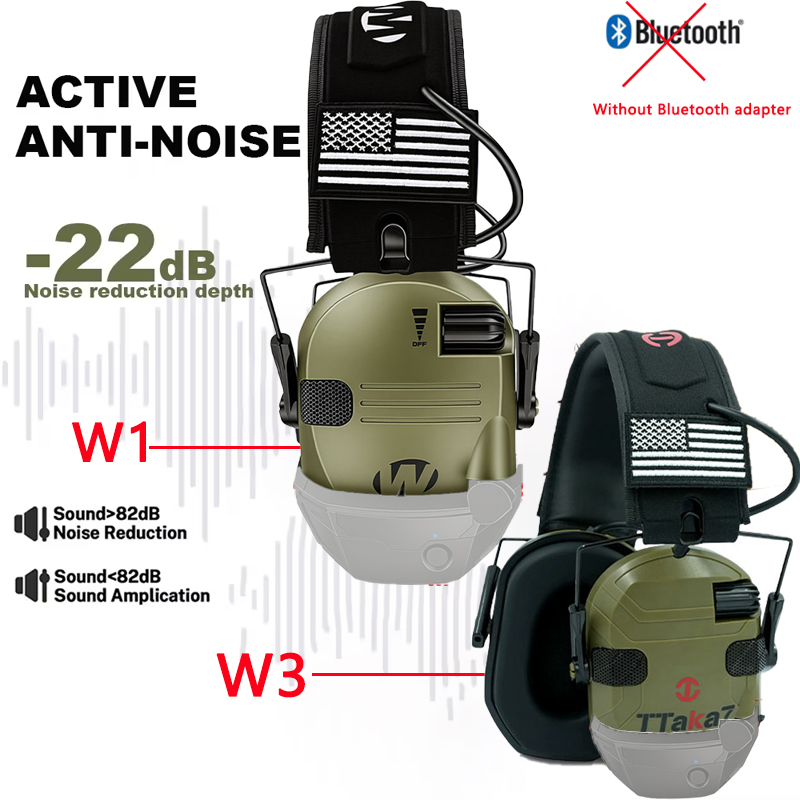 Earmuffs Foldable - سماعات أذن إلكترونية W1/W3 مضادة للضوضاء