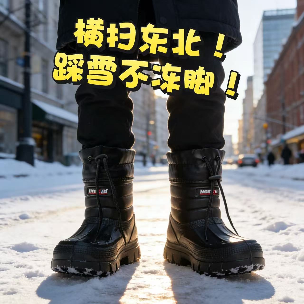 Waterproof Winter Boot - أحذية ثلجية رجالية جديدة مبطنة بالقطيفة