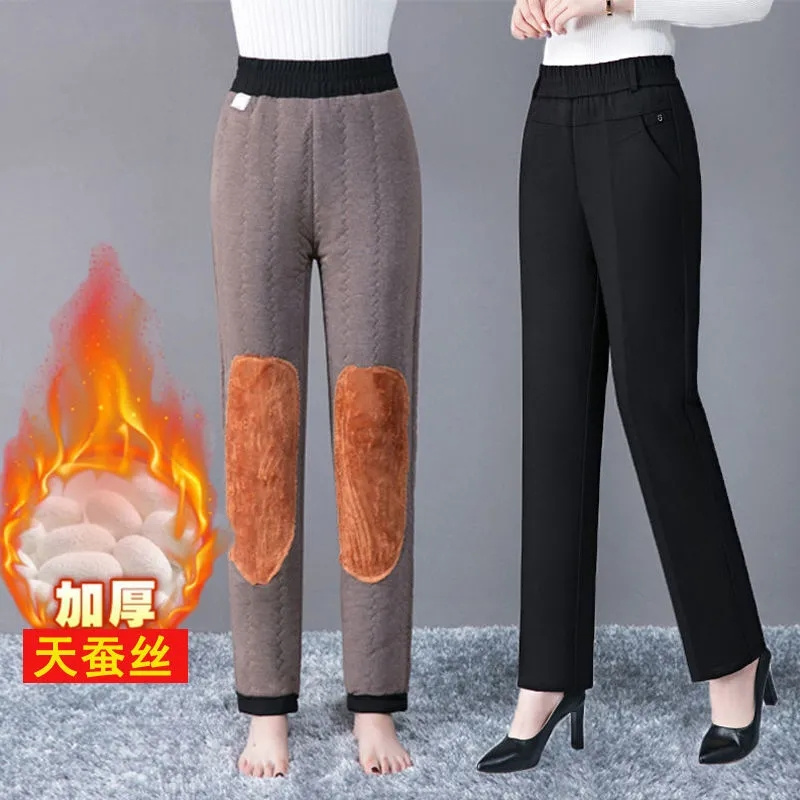 Corduroy Pant Warm - مستقيم الساق السراويل الإناث خريف/شتاء 2022New