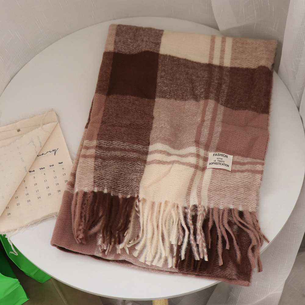 Wool Scarf Men - وشاح صوف كاجوال مقاوم للرياح بنقشة