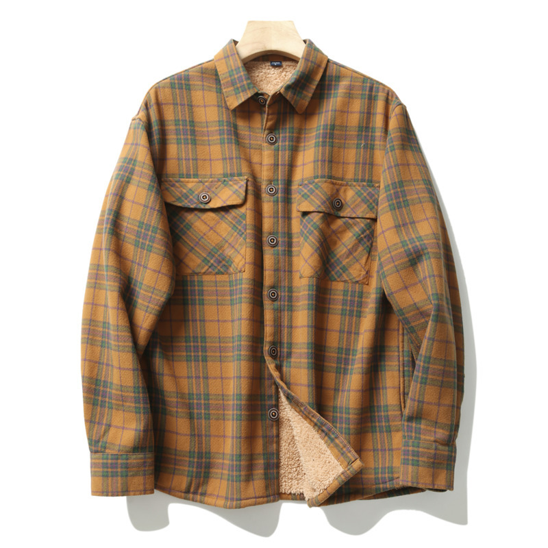 Flannel Shirt Lined - الرجال قمصان منقوشة الفانيلا سترة خريف
