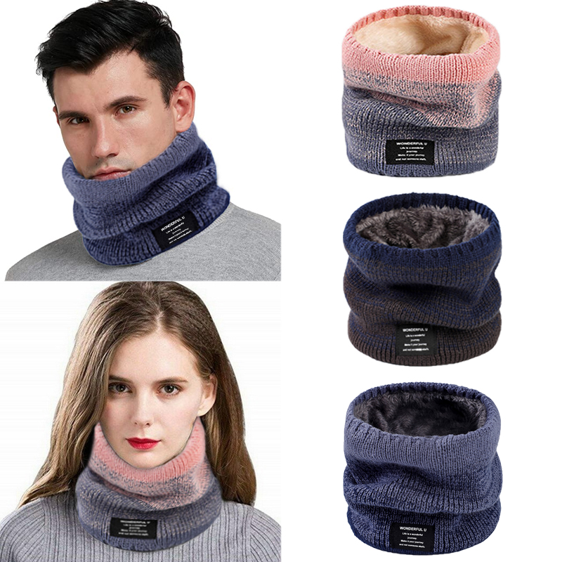 Wool Scarf Men - الشتاء النساء الرجال محبوك التدرج وشاح