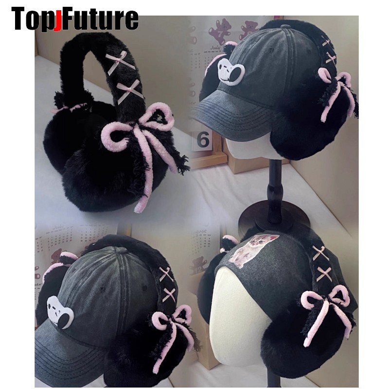 Earmuffs Foldable - Harajuku Y2k لطيف الحلو لوليتا القوس