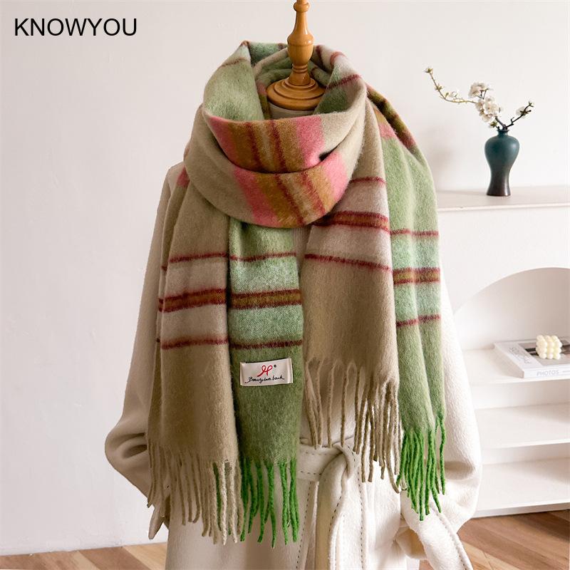 Cashmere Pashmina Wrap - 2026 الشتاء سميكة الدافئة وشاح المرأة
