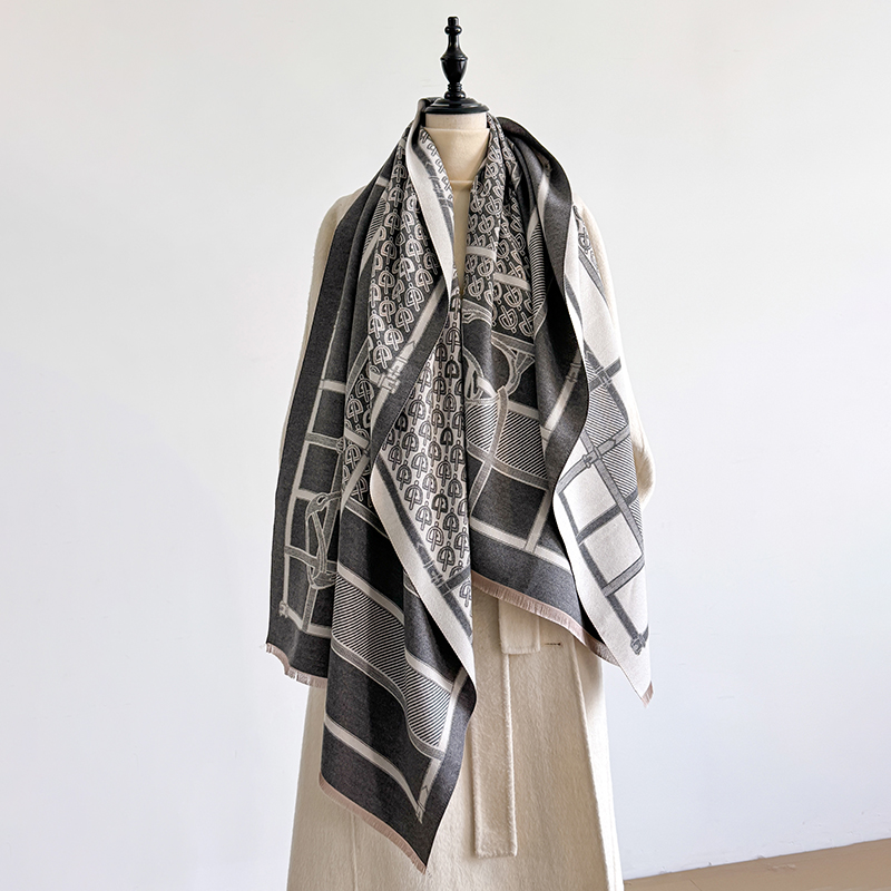 Cashmere Pashmina Wrap - المرأة الشتاء الفاخرة سميكة الدافئة الباشمينا