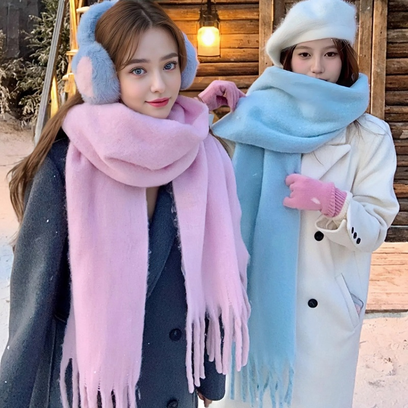 Cashmere Pashmina Wrap - وشاح الشتاء للنساء الكشمير الدافئة الصلبة