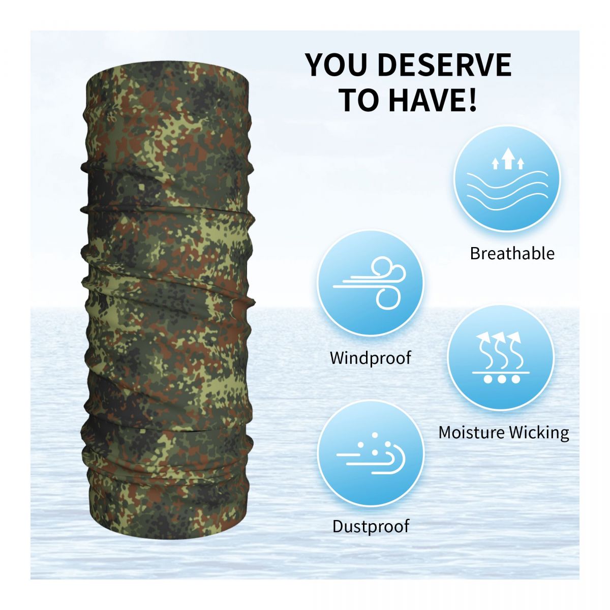 مخصص Flecktarn كامو باندانا ال - مراجعة Neck Gaiter Fleece وسعره