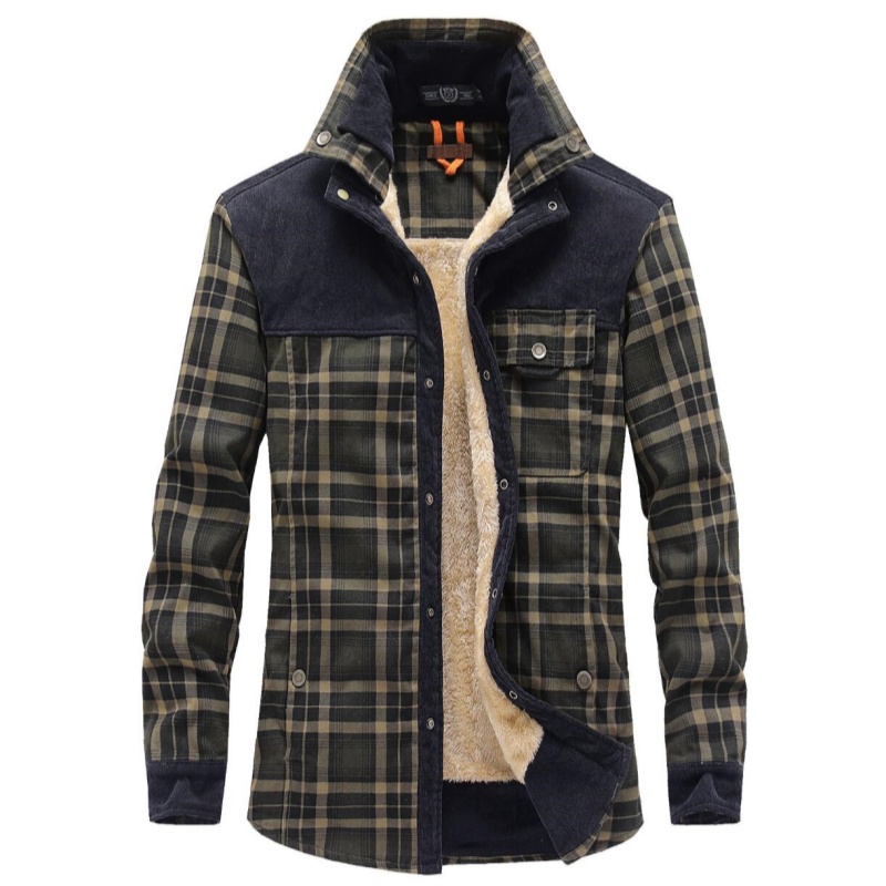 سترات رجالية شتوية مقاومة للري - مراجعة Flannel Shirt Lined وسعره