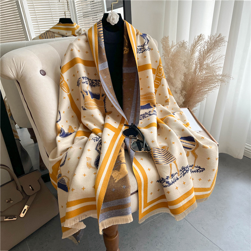 الفاخرة الحصان طباعة سميكة بطا - مراجعة Cashmere Pashmina Wrap وسعره