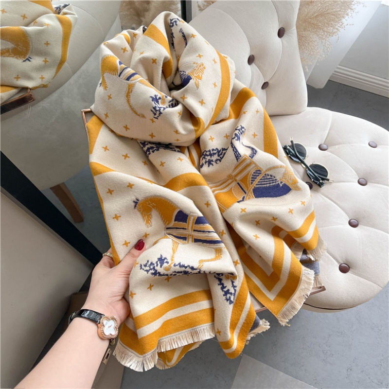 الفاخرة الحصان طباعة سميكة بطا - مراجعة Cashmere Pashmina Wrap وسعره