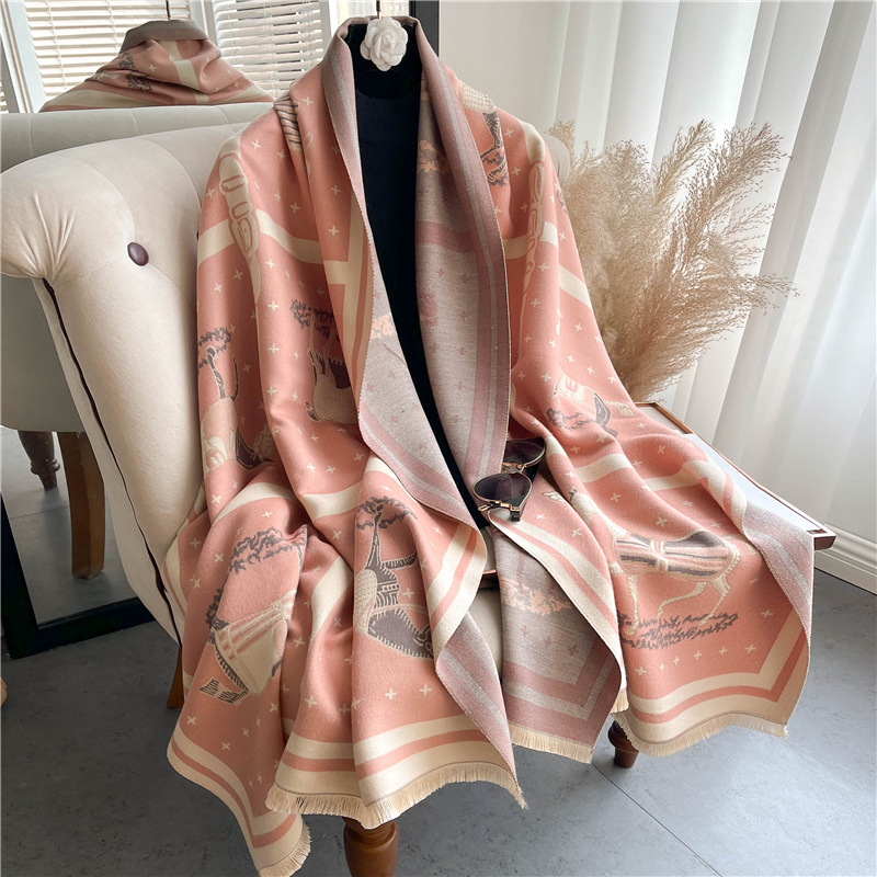 الفاخرة الحصان طباعة سميكة بطا - مراجعة Cashmere Pashmina Wrap وسعره