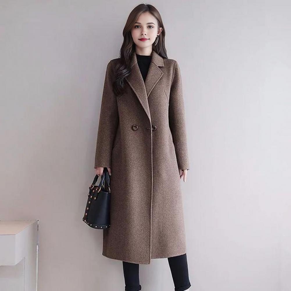 معطف صوف نسائي، معطف طويل متوس - مراجعة Wool Coat Peacoat وسعره