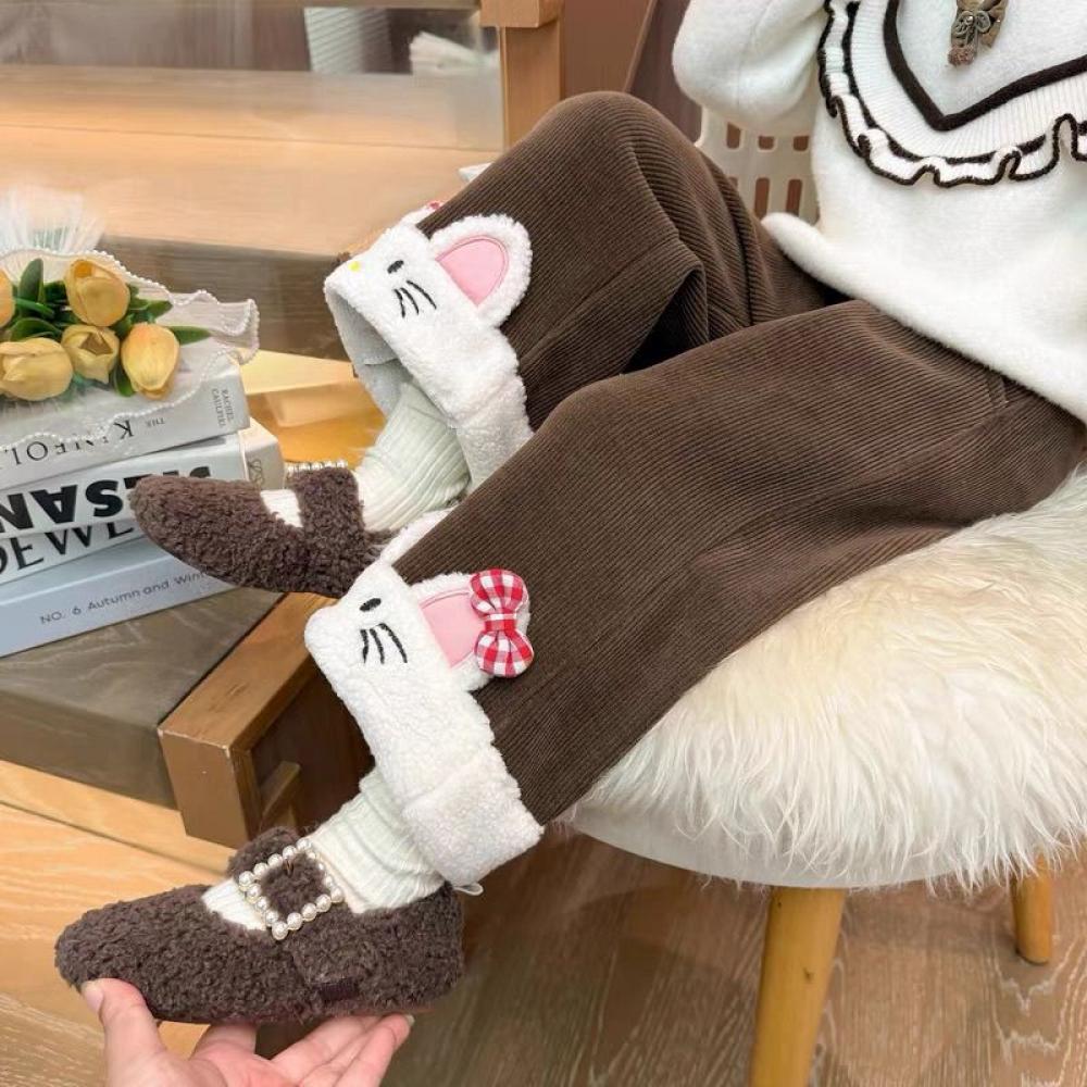 Kawaii مرحبا كيتي الفتيات Ins  - مراجعة Corduroy Pant Warm وسعره