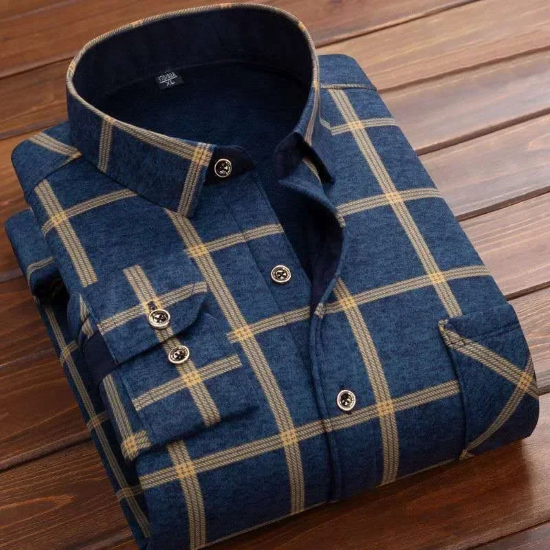 2025 الرجال شتاء دافئ كم طويل  - مراجعة Flannel Shirt Lined وسعره