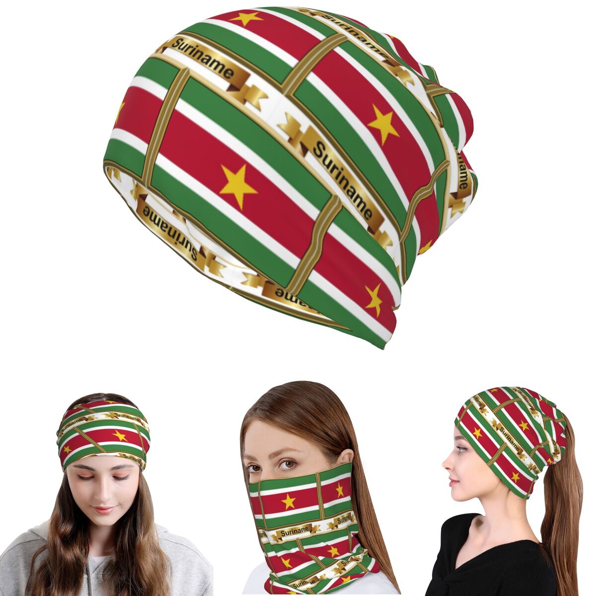 منتجات علم سورينام (N) - وشاح  - مراجعة Knit Beanie Hat Warm وسعره