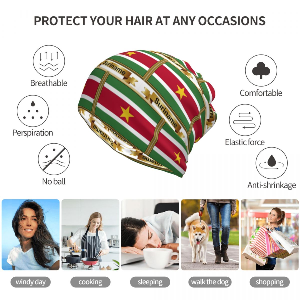 منتجات علم سورينام (N) - وشاح  - مراجعة Knit Beanie Hat Warm وسعره