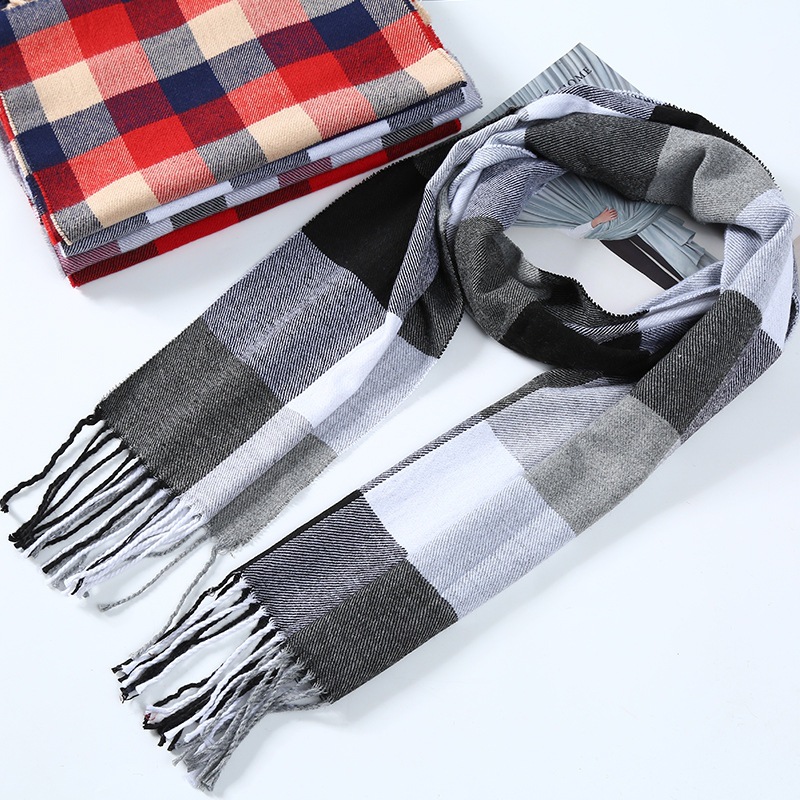 الشتاء الرجال وشاح منقوشة شريط - مراجعة Wool Scarf Men وسعره