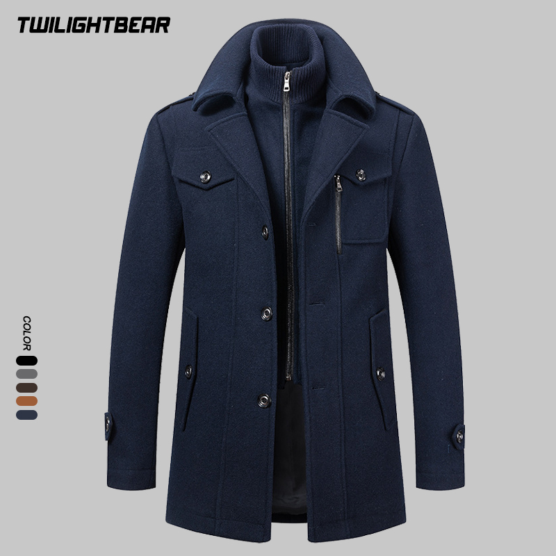 معطف صوف شتوي رجالي كبير الحجم - مراجعة Wool Coat Peacoat وسعره