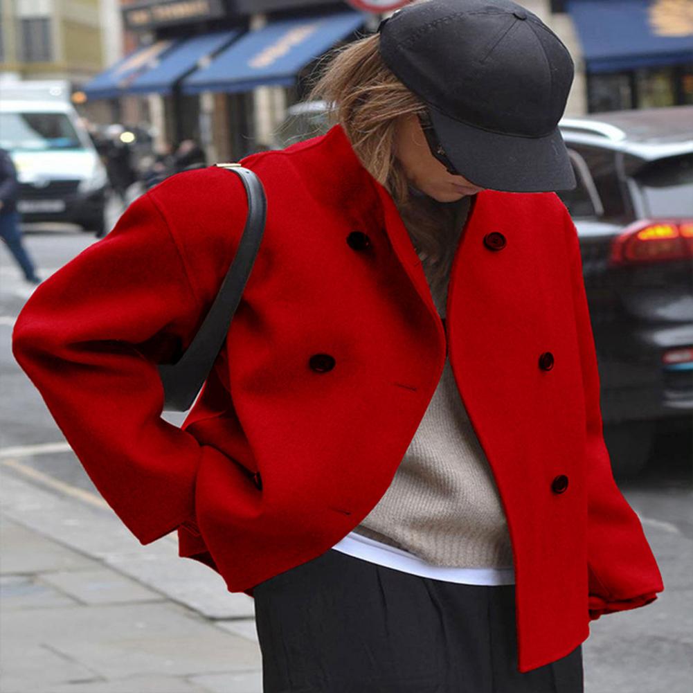 معطف نسائي شتوي قصير من الصوف  - مراجعة Wool Coat Peacoat وسعره