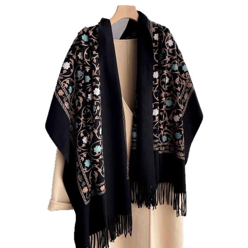 وشاح كشمير مطرز جديد لعام 2025 - مراجعة Cashmere Pashmina Wrap وسعره