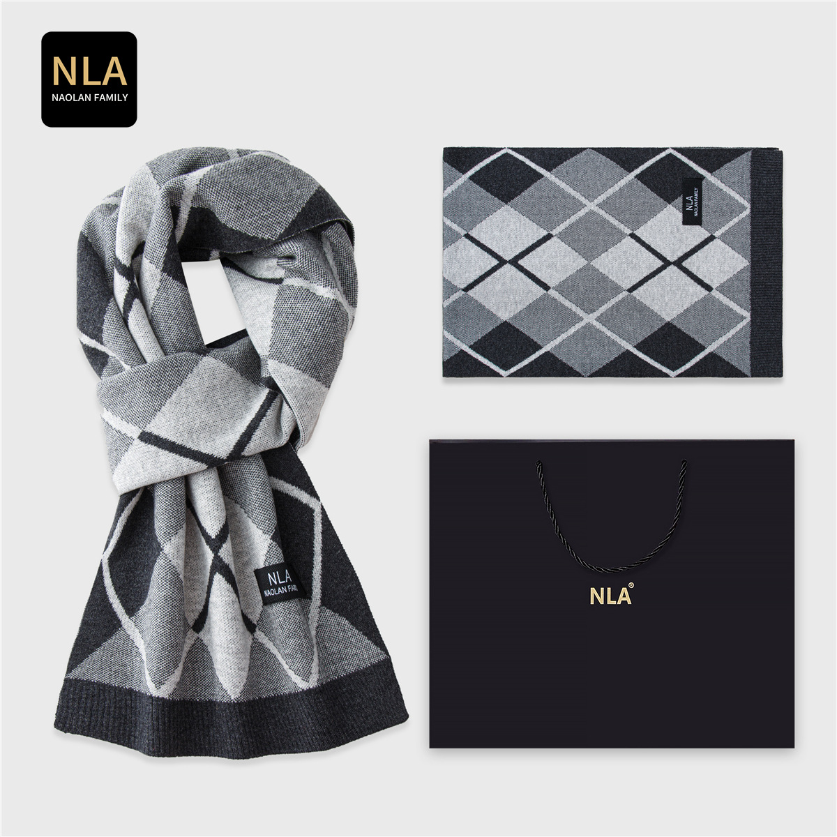 هدية صندوق محبوك الرجال وشاح م - مراجعة Wool Scarf Men وسعره