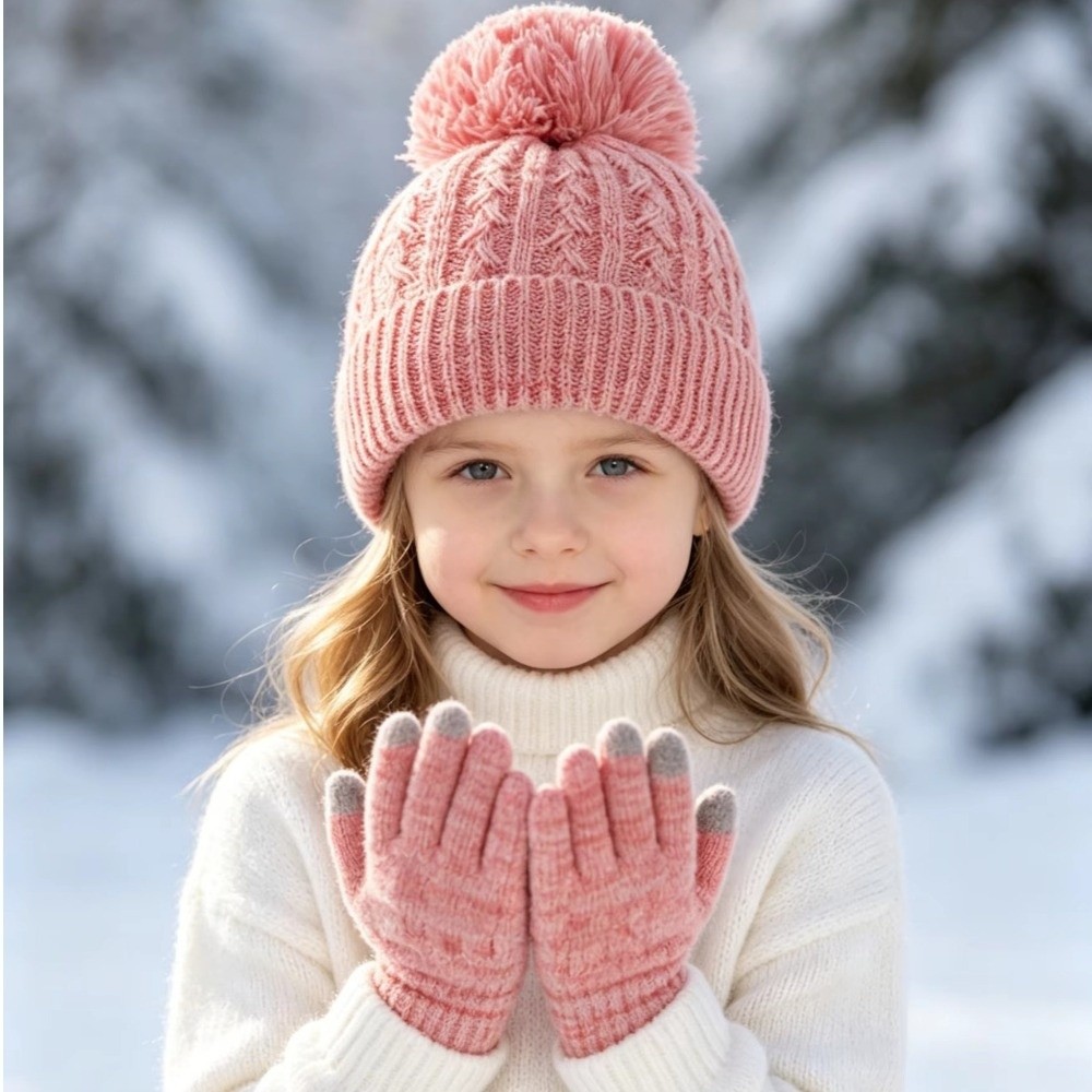 طقم قبعة وقفازات شتوية للأطفال - مراجعة Touch Screen Gloves وسعره