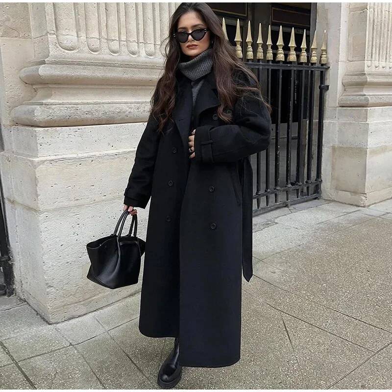 معطف نسائي طويل أنيق من الصوف  - مراجعة Wool Coat Peacoat وسعره